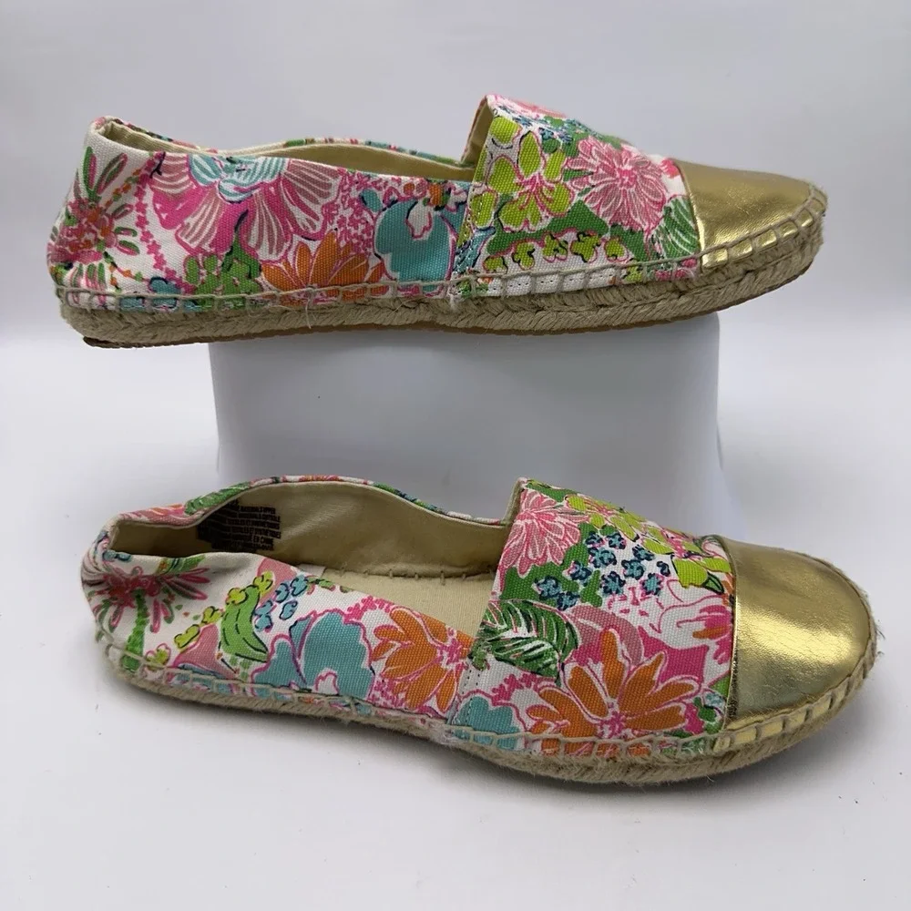 Lilly Pulitzer For Target Espadrille Flats Nosey Posey Size 9.5‎ Shoes